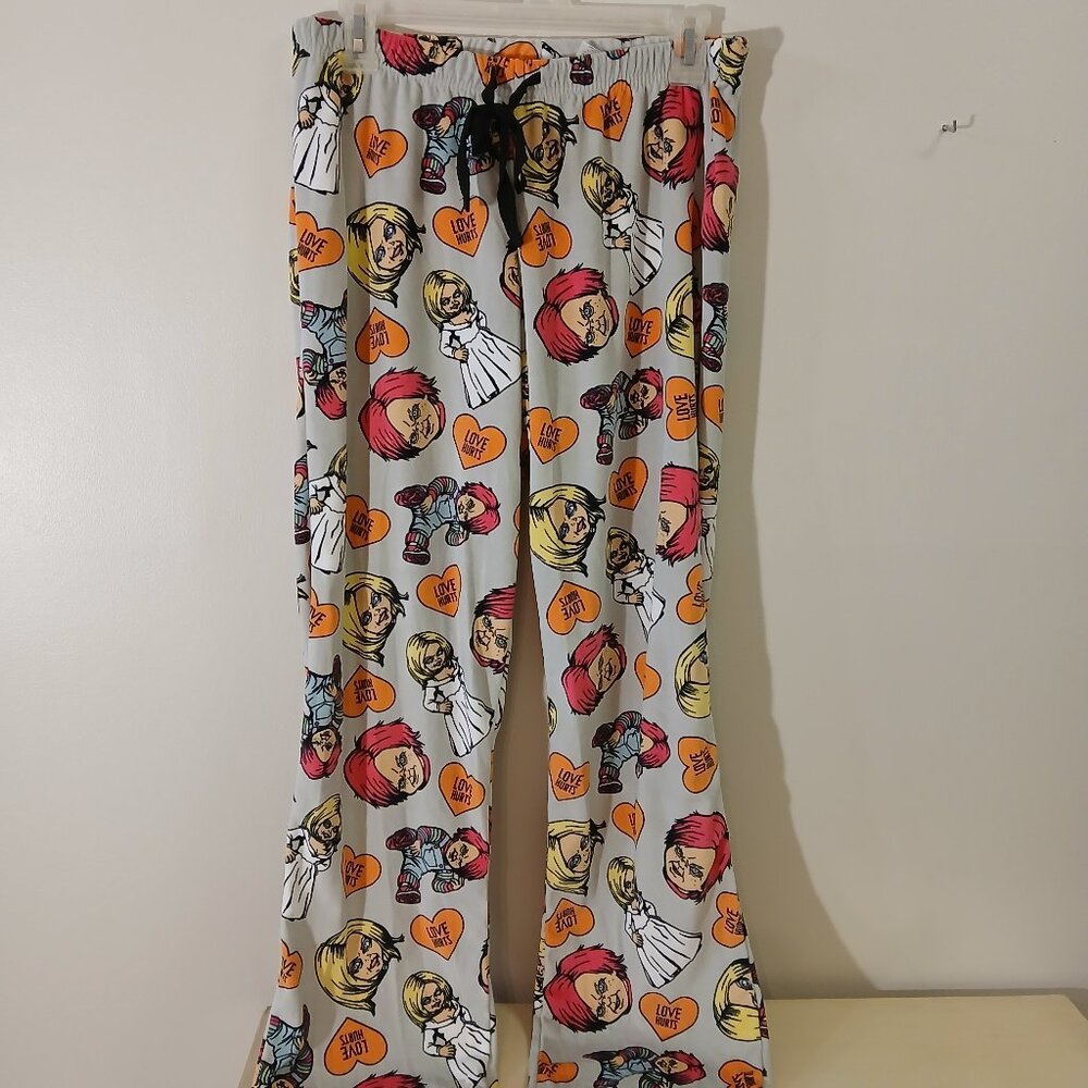 NWT Ladies fleece sleepwear Chucky & Tiffany pants - small - Picture 8 of 8